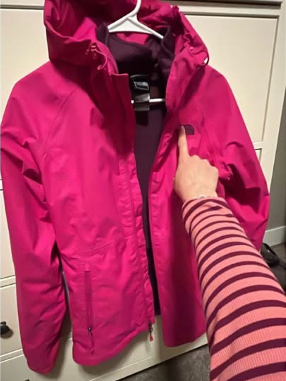 The North Face Women's Hot Pink Hooded Ski Jacket